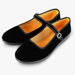 Amazon Black Velvet Mary Jane Flats
